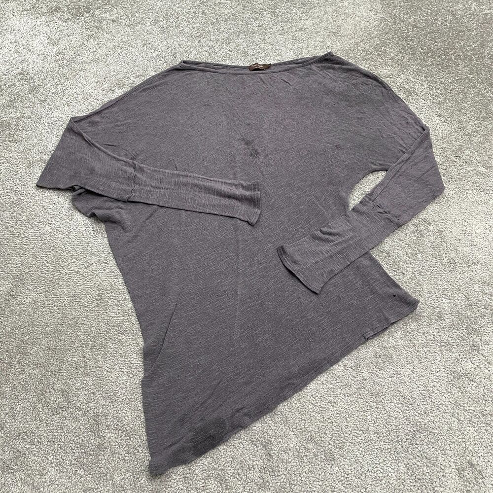 Phase Eight Oversized Asymmetric Wool Blend Blouse Top Womens Small Gray Italy